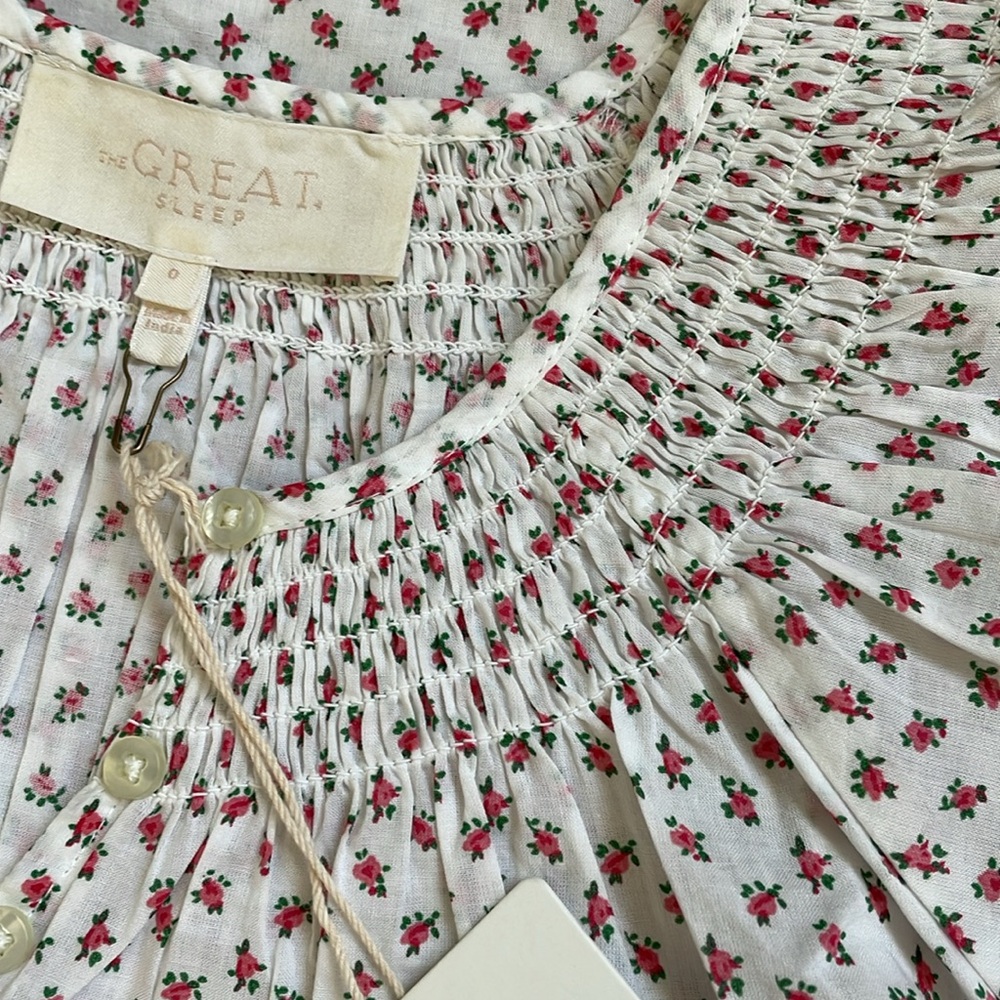 NWT The Great. The Smocked Sleep Gown in Calico Rose. Size 0. - Picture 5 of 9